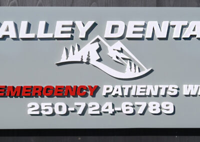 Valley dental sign close up