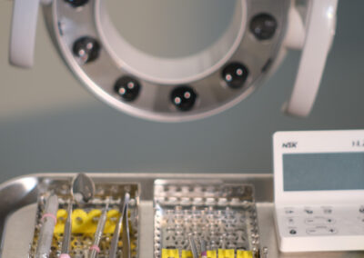 dental tools with light in background