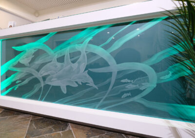 valley dental orca glass mural custom made